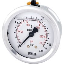   Glicerines csillapítású nyomásmérő óra (manométer), Ø63 mm, 1/4"-os hátsó csatlakozóval